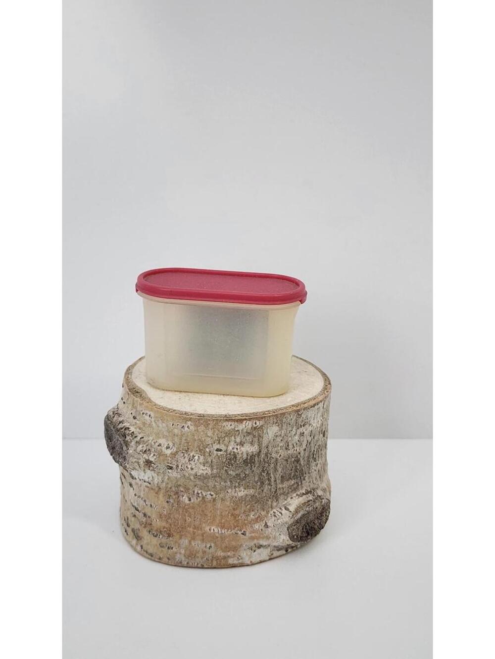 Small Plastic Container with Red Lid - Picture 1 of 2